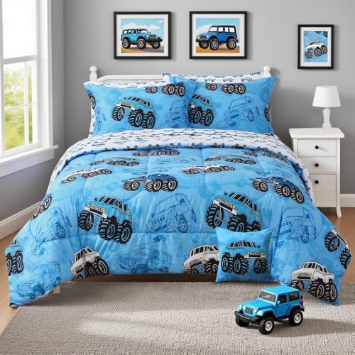 Mooreeke Kids Twin Comforter Set Jeep Pattern