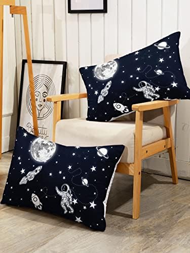 Kids Comforter Set Astronaut Space Rocket Quilt Bedding Set 3PCS