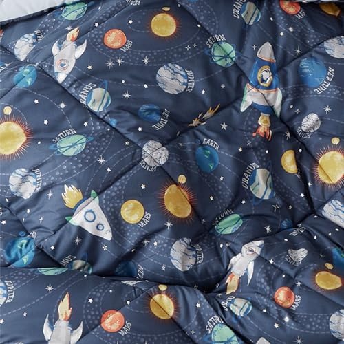 PPOLCA Queen Space Bedding Set for Boys 3 pcs