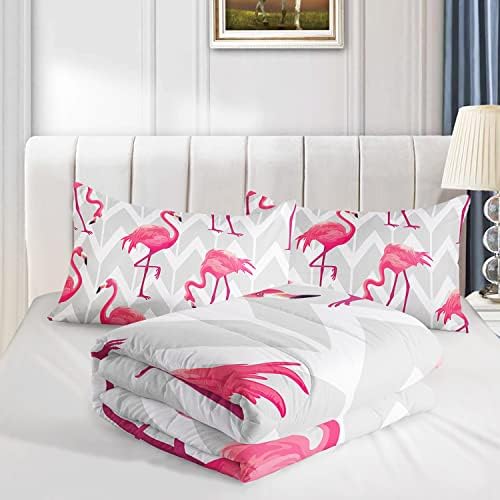 Flamingo Comforter Set for Kids and Adults Full Size