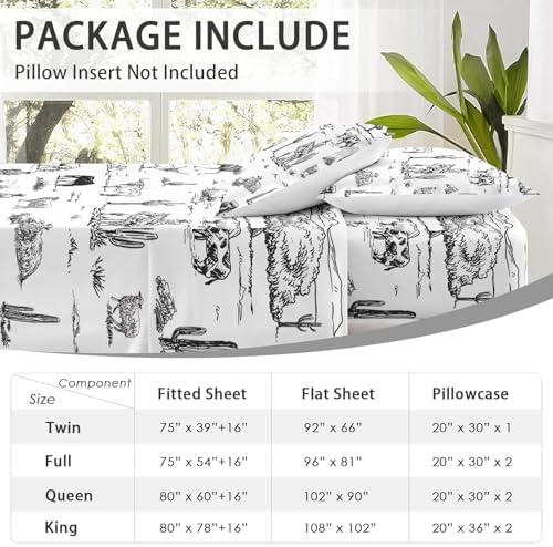 WeCozy 4-Piece Full Size Bed Sheet Set with Pillowcases