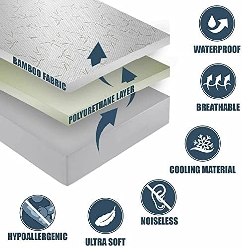 DreamField Linen Bamboo Mattress Protector Queen Size