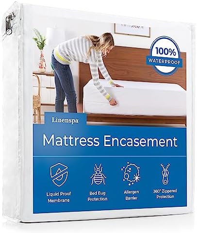 Linenspa Zippered Mattress Encasement Full Size Waterproof Quiet Cover