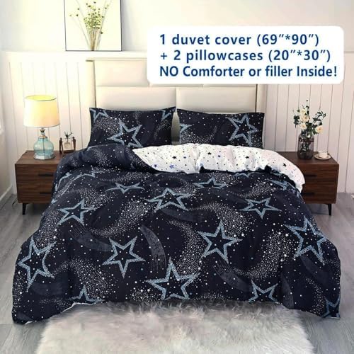 SDY 3PCS Star Duvet Cover Set Twin Size
