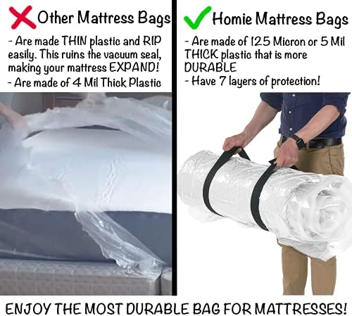 Homie Mattress Vacuum Bag - Leakproof Durable for Foam or Spring Mattresses