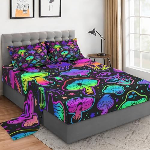 WeCozy Queen Size 4 Pcs Sheet Set with 14 Deep Pocket