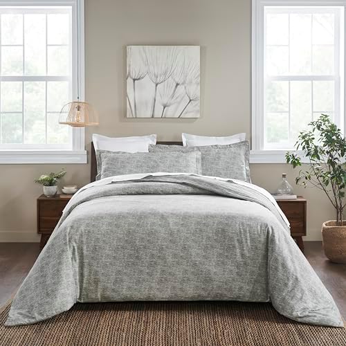 Superior Melange Flannel Duvet Set KingCalifornia King Charcoal