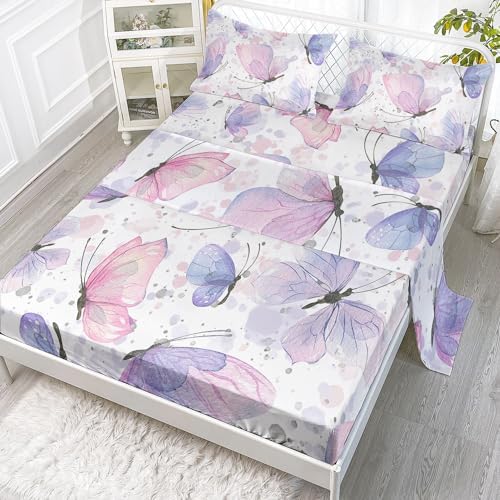 Butterfly Sheets Set 4Pcs for Kids
