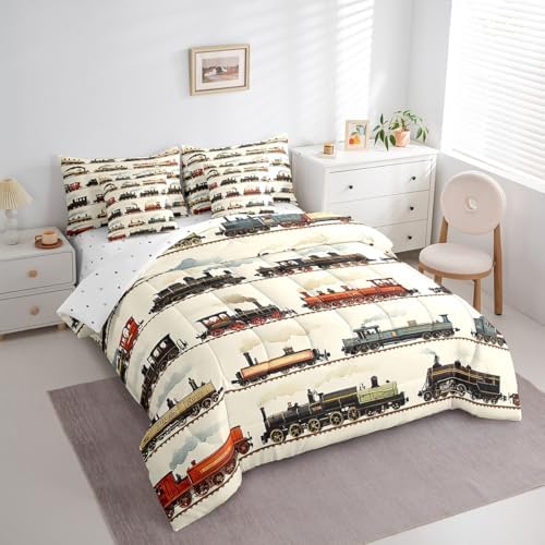 Feelyou Vintage Train Bedding Set 7 Pcs