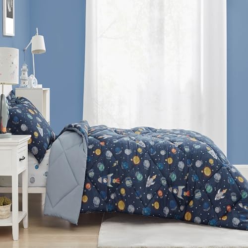 PPOLCA Queen Space Bedding Set for Boys 3 pcs