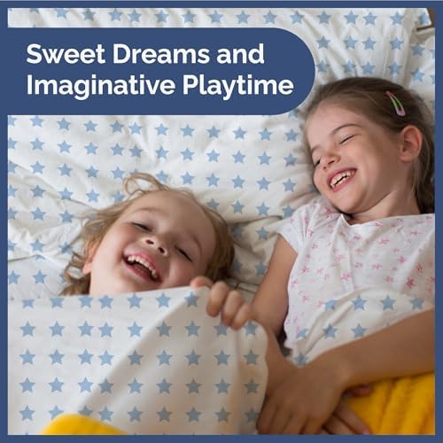 Blue Stars Full 4 Piece Kids Sheet Set - Soft Cozy and Cute
