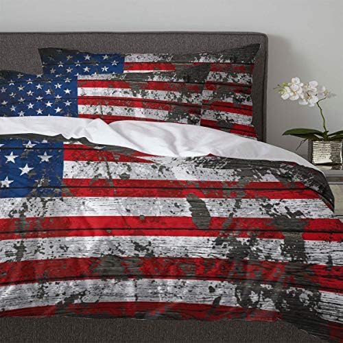 LooPoP 3PC Comforter Set American Flag Wrinkle Free