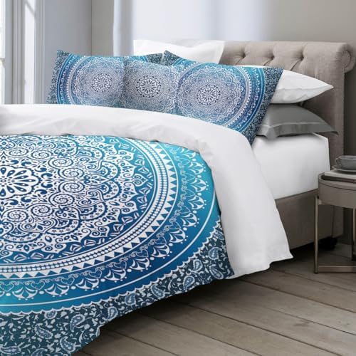 Sleepwish 4pcs Teal Boho Duvet Cover Set