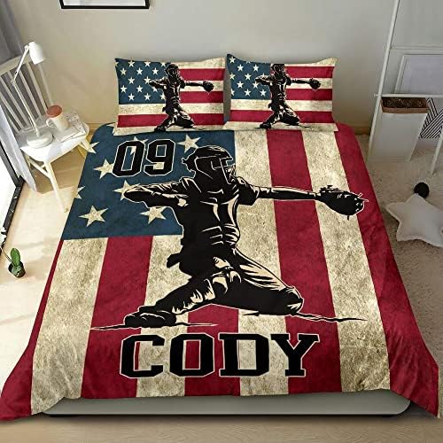 Personalized Baseball Baseball Duvet Cover Set for Boys