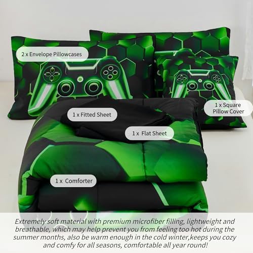 RYNGHIPY 3D Gamer Comforter Set for Kids
