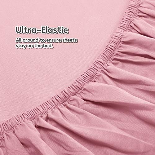 SLEEP ZONE Kids Queen Bed Sheet Set 4-Piece - Ballet Pink