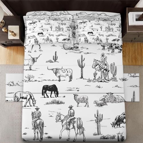 WeCozy 4-Piece Full Size Bed Sheet Set with Pillowcases