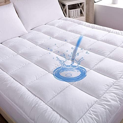 WhatsBedding Waterproof Queen Mattress Pad with Pillow Top