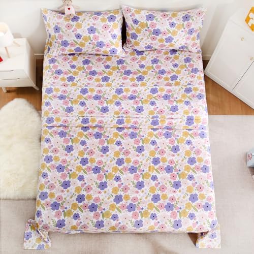 LONAVA Queen Sheet Set Kids - Flower 4 Piece Microfiber Bedding