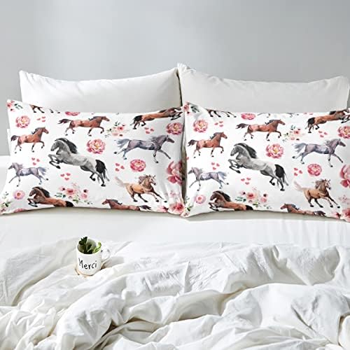Erosebridal Horse Print Microfiber Kids Bedding Set