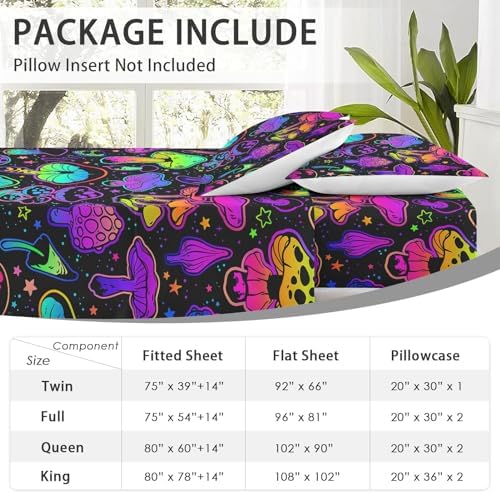 WeCozy Queen Size 4 Pcs Sheet Set with 14 Deep Pocket