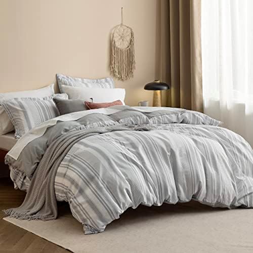 Bedsure Kids Striped Duvet Cover Set with Zipper