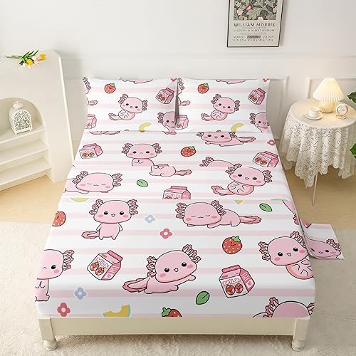 QOOMO Axolotl Themed Kids Bedding Set