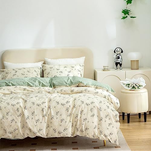 Floarl King Duvet Cover Set - 3 Pieces Floral Bedding with Zipper Closure