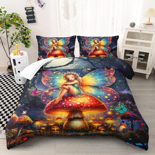 AILONEN Fairy Butterfly Comforter Set Full Size