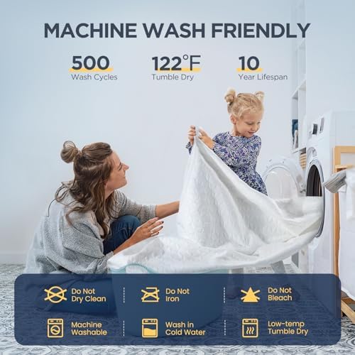 Novted Premium Waterproof Queen Mattress Protector with Silver-infused Bamboo Rayon 1