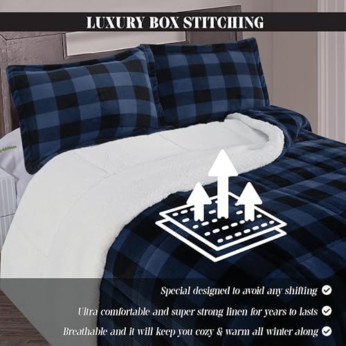 Elegant Comfort 3-Piece Buffalo Plaid Comforter Set