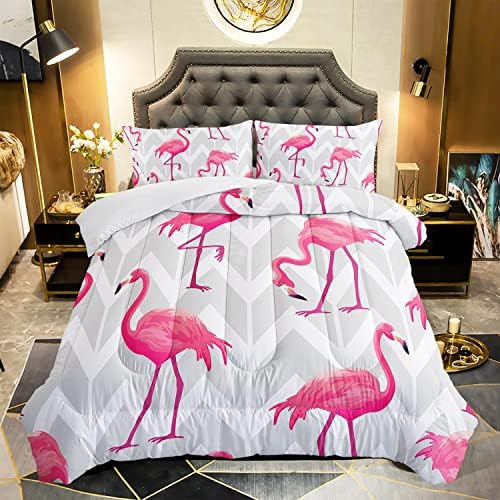 Flamingo Comforter Set for Kids and Adults Full Size