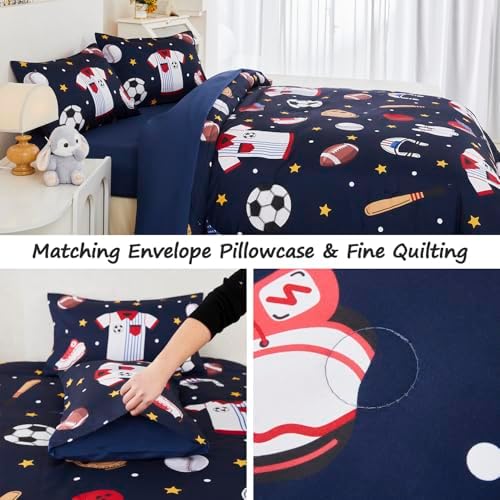 Kids Sports Comforter Set Twin Bedding Set
