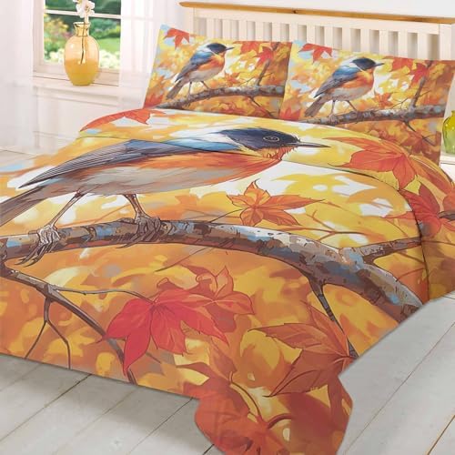 LooPoP Fall Bird Duvet Cover Set 3 PCS California King