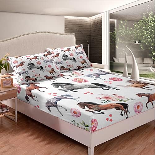 Erosebridal Horse Print Microfiber Kids Bedding Set