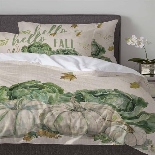 LooPoP Fall Cabbage Pumpkin Duvet Cover Set 3 PCS 1