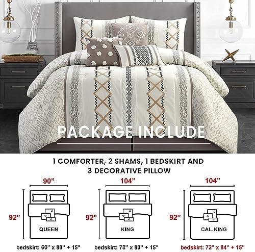 Grand Avenue 7 Piece Cozy Boho Comforter Set California King