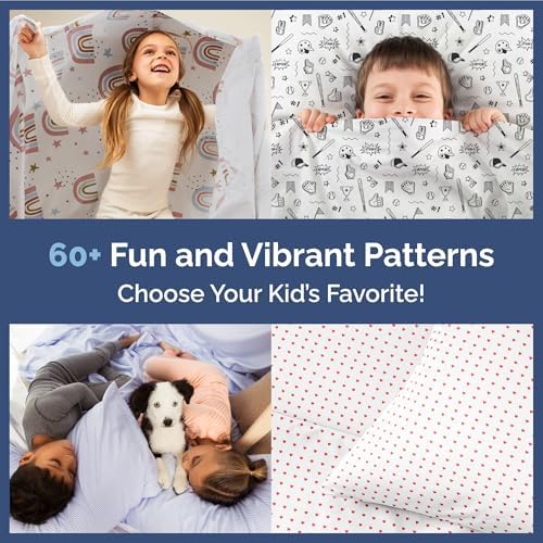 Blue Stars Full 4 Piece Kids Sheet Set - Soft Cozy and Cute