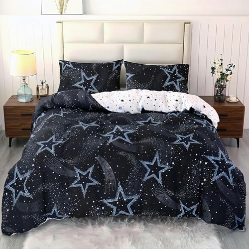 SDY 3PCS Star Duvet Cover Set Twin Size