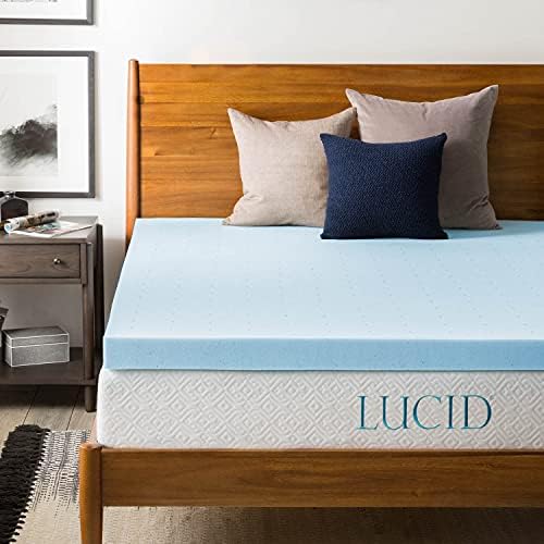 LUCID 3-Inch Ventilated Gel Memory Foam Mattress Topper - King