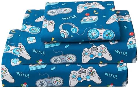 Kids Bed Sheet Set with Game Controller Print