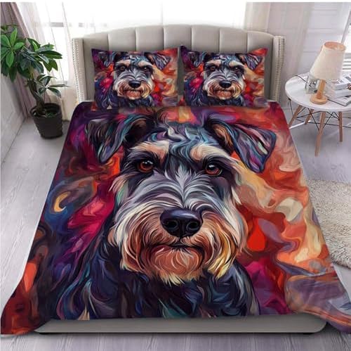 Standard Schnauzer 3D Print Duvet Cover Set for Kids