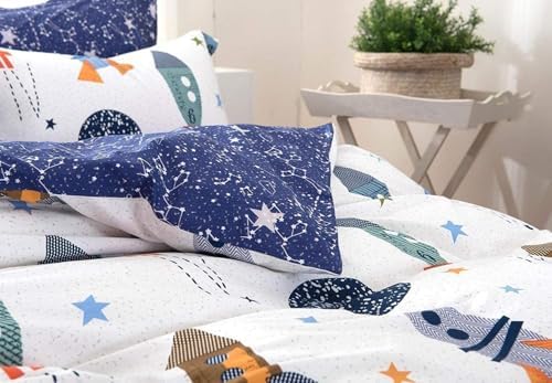 Brandream Twin Kids Bedding Set 3-Piece Space Galaxy