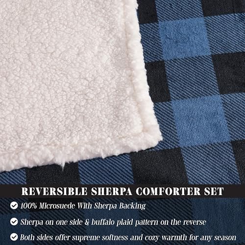 Elegant Comfort 3-Piece Buffalo Plaid Comforter Set