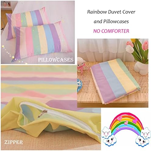 Koudi Rainbow Stripes Duvet Cover Set Queen