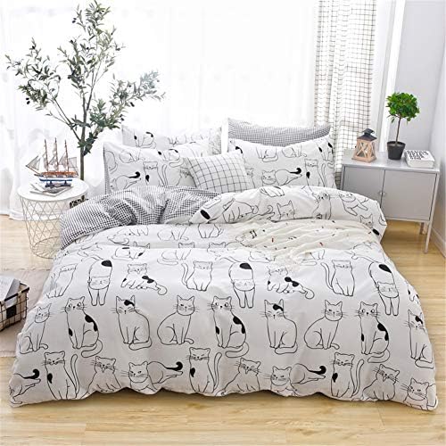 Cats Duvet Cover Set Queen 100 Cotton Reversible