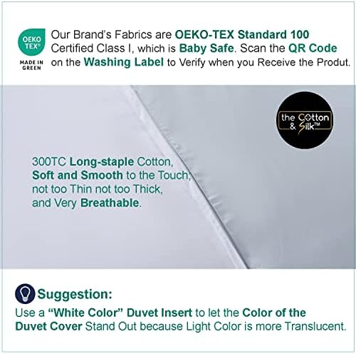 THE COTTON SILK Luxury Duvet Cover Set - Soft Breathable