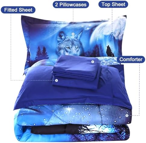 Wowelife Wolf Full Size 5-Piece Comforter Set