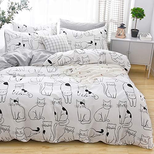 Cats Duvet Cover Set Queen 100 Cotton Reversible