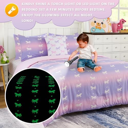 Cokouchyi Glow-in-the-Dark Comforter Set for Kids 1